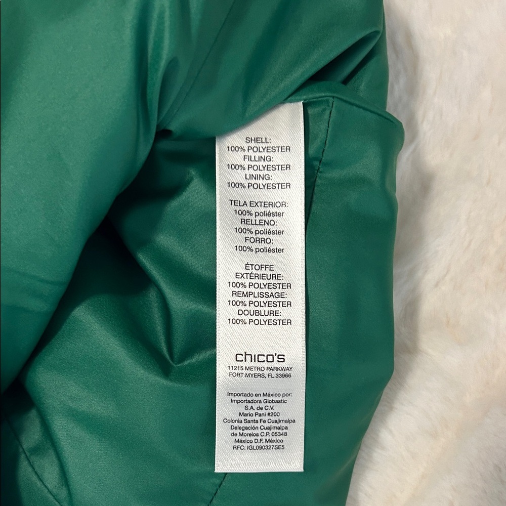 Chico's Zenergy Kelly Green Tabitha Quilted Vest Size M - Picture 4 of 8